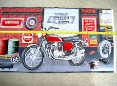 My Tools My Rules 24″Panel Motorcycle Bike 432-39 Henry Glass & Co cotton Fabric