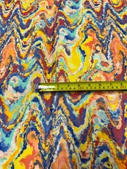 FUSION BY JEFFREY MARC Blue Orange 1 yard 100% Cotton Fabric Free Ship SBB