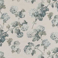 ANNA FRENCH CURTAIN FABRIC DESIGN Sussex Hydrangea 5.9 MTRS SLATE/LINEN LINEN BD