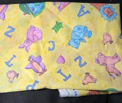 1 Yd Alphabet & Things Fabric Leslie Beck Cranston Yellow Child Theme