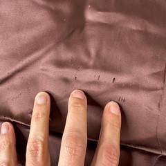 Vintage Union Made Womens Coat Lining Salvaged Brown Satin Wool Textile READ
