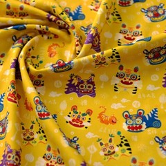 Cartoon Tiger Fabric Animal Pattern DIY Chinese New Year Cloth Sewing By Meter