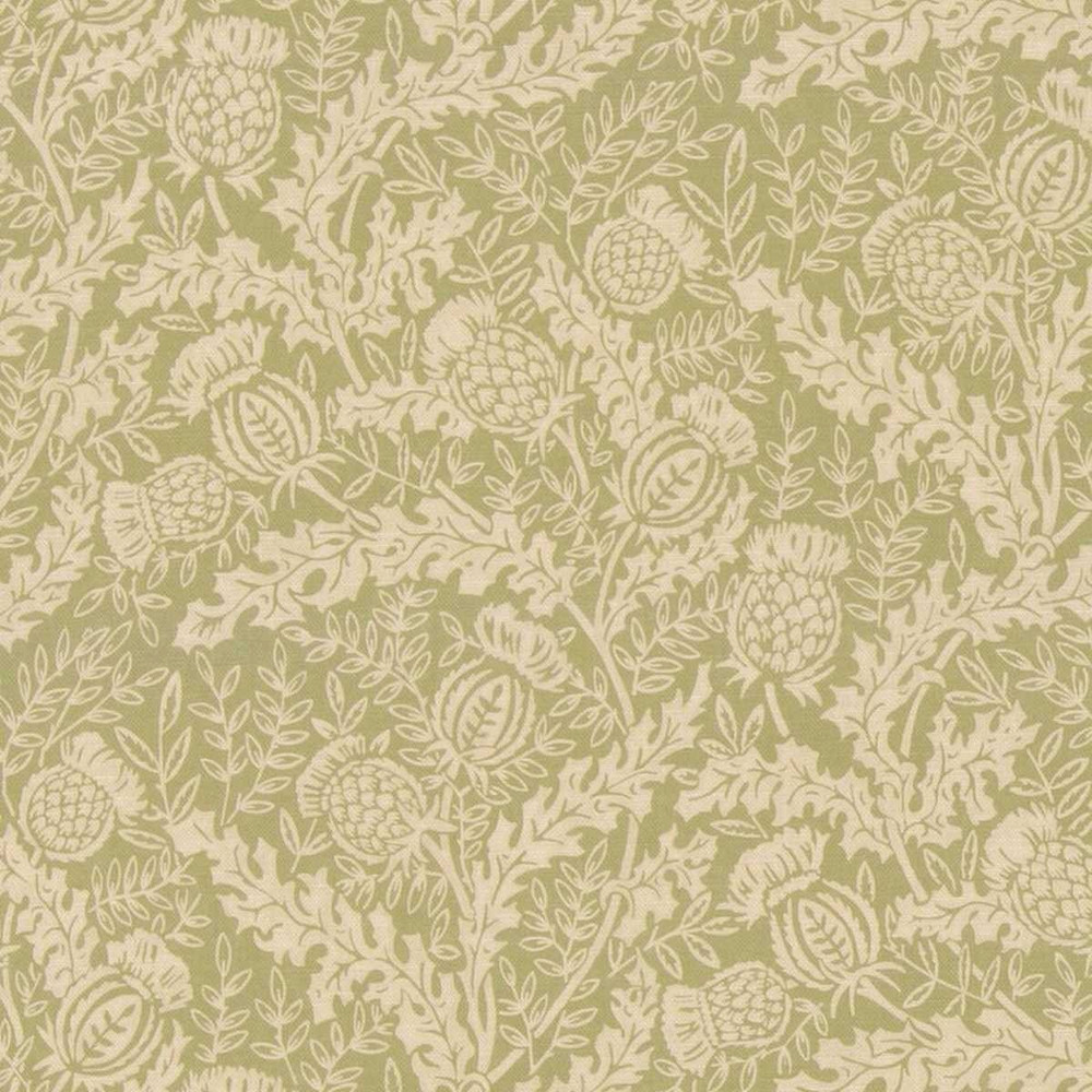 MULBERRY CURTAIN/UPHOLSTERY FABRIC DESIGN Moorland 9.4 METRES GREEN 100% COTTON