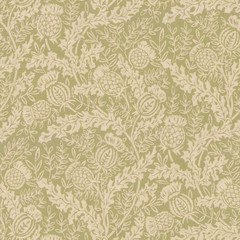 MULBERRY CURTAIN/UPHOLSTERY FABRIC DESIGN Moorland 9.4 METRES GREEN 100% COTTON