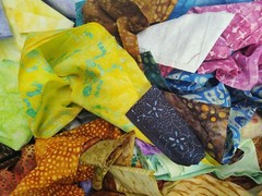Lunn Fabric Scraps 1 Pound ~4 Yards Artisan Batik Hand Paints Grab Bag Scrap