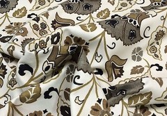 RICHLOOM FAVELL HAZE SLUBBY BASKETWEAVE COTTON FLORAL FURNITURE FABRIC BY YARD