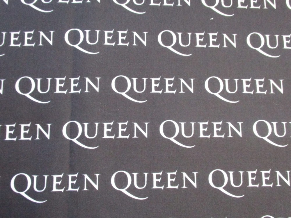 Queen Rock Band Name on 100% Cotton Fabric by the 1/4 Yard : 9″ x 57″