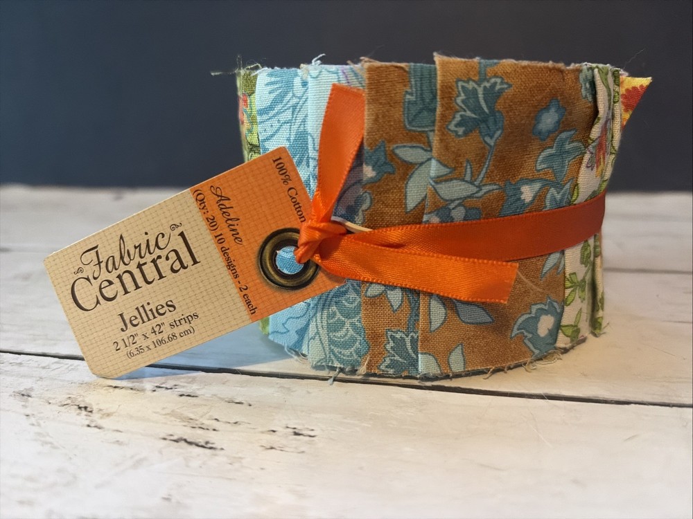 Fabric Central 20 Pc Jelly Roll Adeline 2.5″ X 42″ Strips Fancy Flowers Bg 2