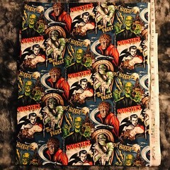 Universal Monster Fabric Dracula Frankenstein Mummy Werewolf Horror Goth Gothic