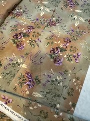 Vtg 2001 Cotton Fabric Timeless Treasures Misty CM-2942 Floral 1 1/3 Yard