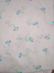 Lot of Nursery theme Fabric, white with footprints and balloons, 1lb 10oz