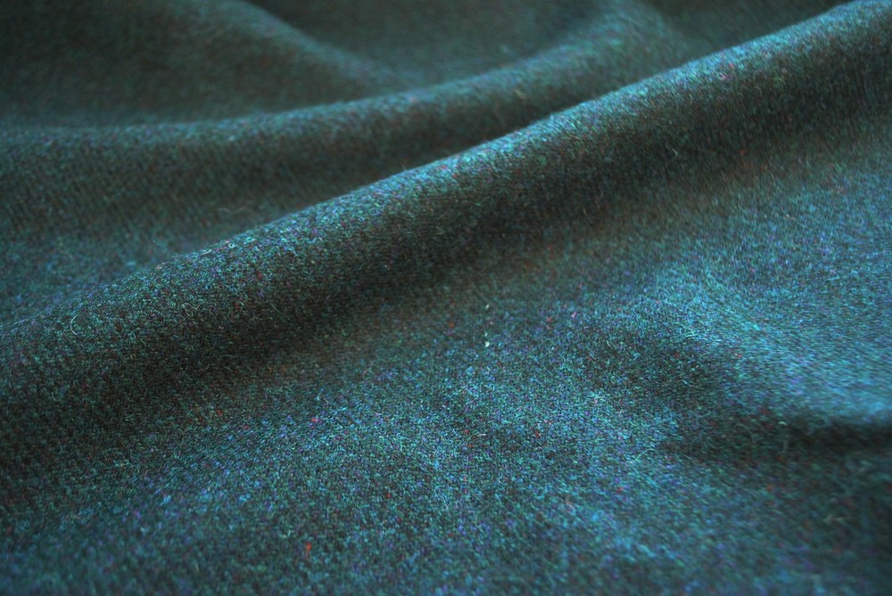 Tweed material by the metre in plain green – fabric yard