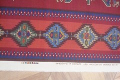 3 yds Stroheim Romann Fabric Linen Moroccan print Maras Red Pillows 54″ x 115″