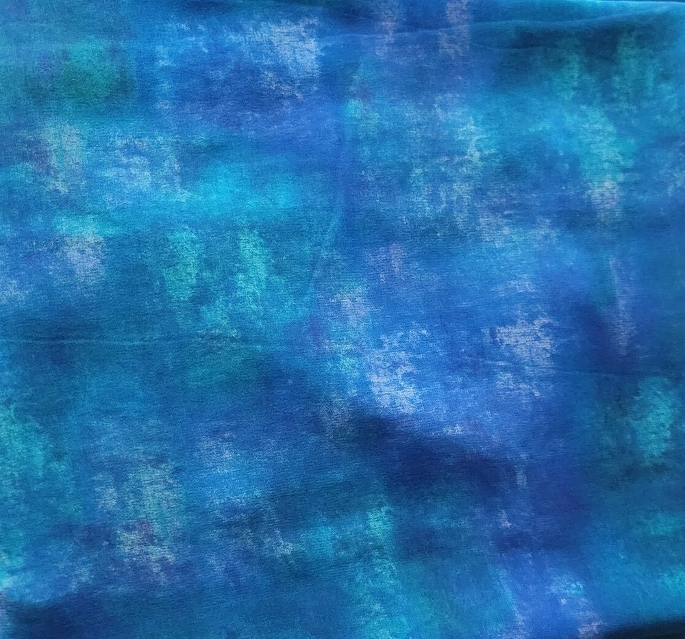 Liberty of London SILK GEORGETTE – “Tamsyn” Mottled Ocean Blues – Gorgeous