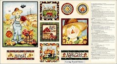 SCARECROW,HAPPY HARVEST,FALL,RED ROOSTER,KELLY MUELLER, FABRIC PANEL,23″X44″