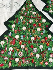Vintage Cranston VIP Christmas “Old-Fashioned Tree” Cut N Sew Fabric Panel