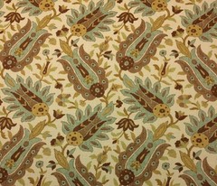 RICHLOM PRANZO MIST BLUE FLORAL LEAF MULTIPURPOSE LINEN FABRIC BY YARD 54″W