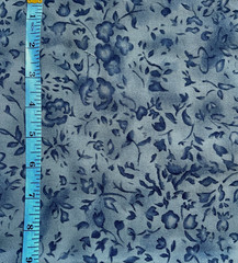 1/2 Yard Green Steel Blue Cotton Print Quilting Fabric Beth Bruske Floral Flower