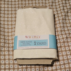 Waverly Inspirations White Glitter 100% Cotton Fabric 1 yd 36 x 44 in