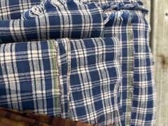 11 + Total Yards Of Vintage Cotton Homespun Plaid Fabric Fall Colors
