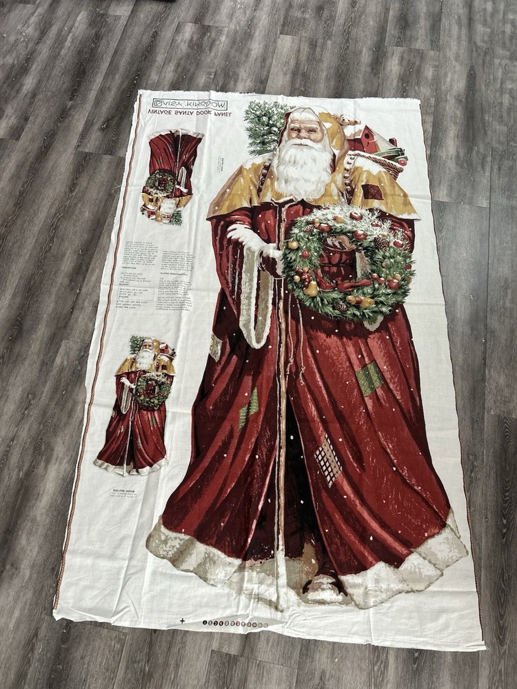 Daisy Kingdom VINTAGE SANTA CHRISTMAS DOOR PANEL XL Fabric Panel 60″X35″