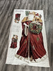 Daisy Kingdom VINTAGE SANTA CHRISTMAS DOOR PANEL XL Fabric Panel 60″X35″