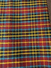 Vintage Chinese Homespun Cotton Fabric Primitive Plaid Handwoven 1 Yard （老土布）