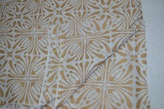 NO TARRIF CHARGES 100%✅ZK_276 Hand Block 100%Cotton 20 Yard Fabric White & Gold