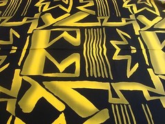1 of 8 yds Cotton Ethnic Tribal print Cotton Black Yellow Craft Quilt 44″ w BTY