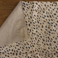Faux Ultrasuede Remnant Tan w/ Brown Blotches Print 13″ x 19″ usable dimensions