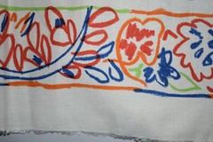 32 Yds Vtg 1992 Donghia Fabric Border Trim Richard Giglio Tropical Botanical 7″W
