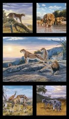 Elizabeth’s Studio ~ African Safari Animals ~ 100% Cotton Quilt Fabric Panels