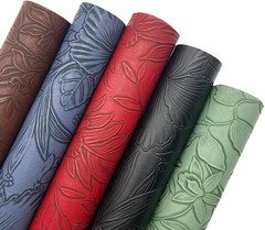 Flower Leaf Embossed Faux Leather Sheets, 9 Pcs 8″X12″ (20Cm X 30Cm) Flower Bump