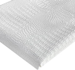 Soft Crocodile Textured Marine Vinyl Faux Leather Pre-Cut 1 Yard-White | Alligat