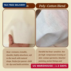 Q&J Fabric Co. 100% Cotton Fabric by The Yard 60” Wide x 2 Yards, Natural Musli