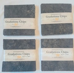Lot of 4 NOS Northcott Stonehenge Gradations SLATE CHIPS Charm Pack ~ 42 PC X 5″