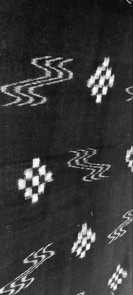 Sashiko Indigo Fabric Remnant Flowing Water Grid Pattern Vintage Textile