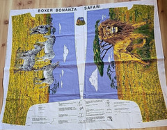 Princess Fabrics Boxer Bonanza Safari Fabric Panel,,Zebras, Lions