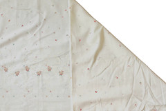 VTG Pink Floral and Faux Embossed Batiste Eyelet Single Border by Wamsutta BTY