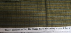 Vintage Cotton Flannel Fabric 2 Yards X 44″ Army Green Blue Stripe Sew Quilt