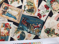 2.5 yd Blocks Labels Wilmington Christmas EMPORIUM GRAPHIC 45 cotton quilt black