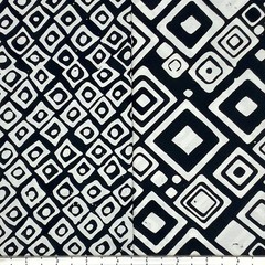 8 Fat Quarters Black & White Grids #2 Batik Lunn Fabric FQ Pack 100% Cotton