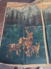 24×29 Panel Pillow Quilting Cotton Camouflage Forest Deer Bear Illusion Unique