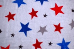 BTY*RED, BLUE, & DK GREY STARS ON BLUE/GREY ANTI PILL FLEECE FABRIC 1 YD 60×36″