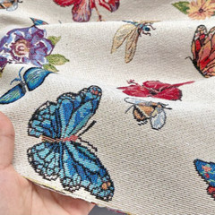 Colorfull Butterfly Jacquard Fabric DIY Skirt Coat Clothes Craft Sewing Material