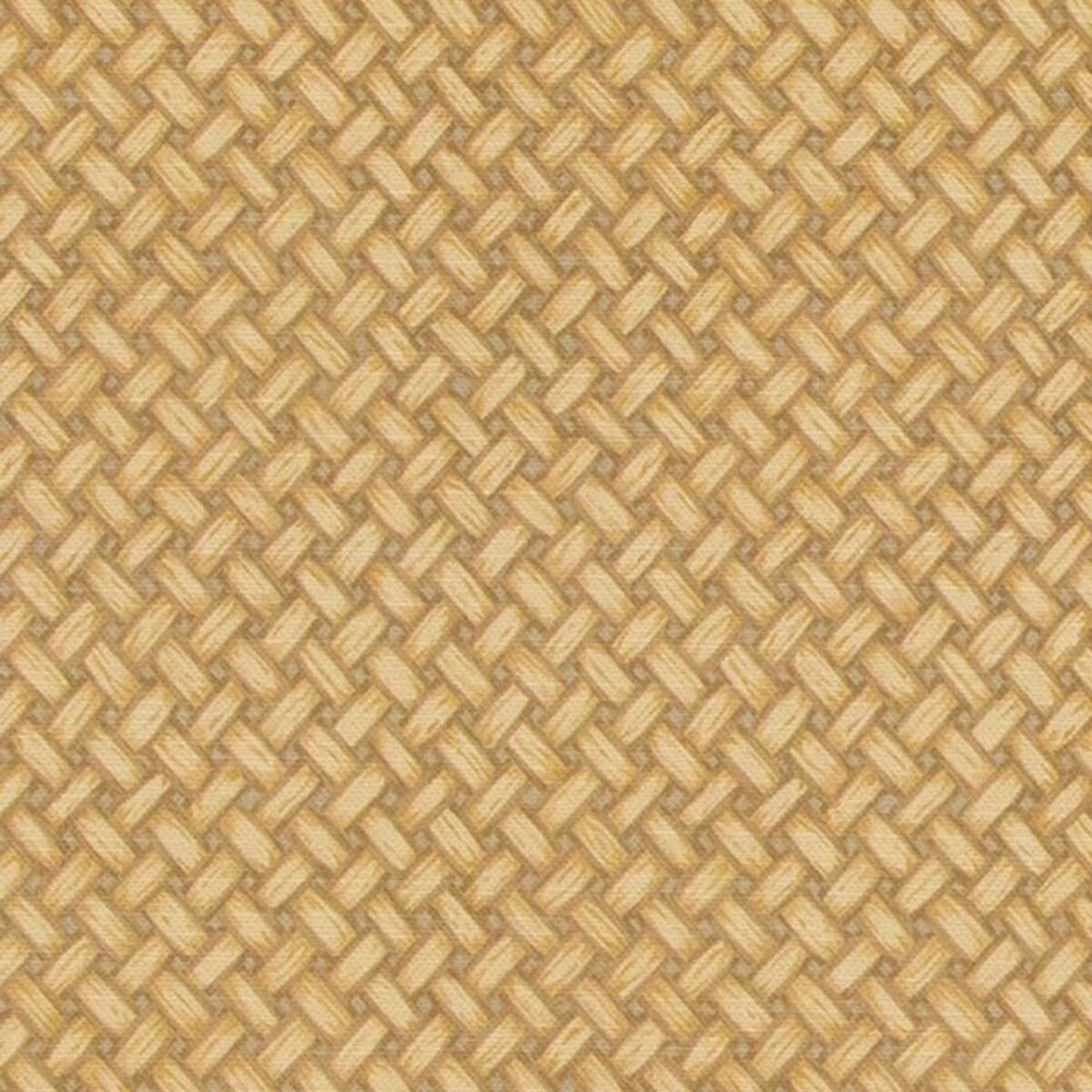 MULBERRY CURTAIN/UPHOLSTERY FABRIC DESIGN Basketweave 5.9 METRES OCHRE COTTON