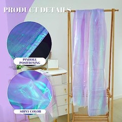 Ganeen 11 Yards Iridescent Fabric Organza Fabric Sheer 59 Inches Light Purple