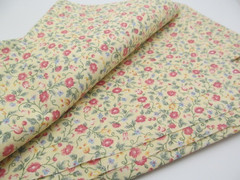 JoAnn Fabrics Vanilla Beige & Rose Floral Cotton Blend Quilting Fabric 46 x 44