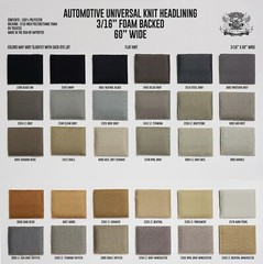 Automotive Flat Knit Headliner Fabric With 3/16 Foam Backing – 120″ x 60″