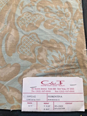 COWTAN & TOUT Fiorentina in Powder Blue 17 3/8 x 17 5/8″ Floral Fabric Sample